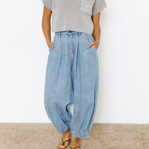 Oli & Hali Barrel Style Denim Pants Jeans – Size L – Vintage-Inspired NWOT